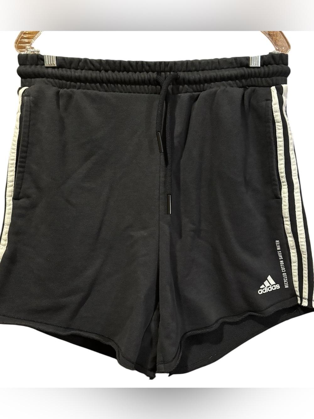 Adidas black recycled cotton active shorts Large